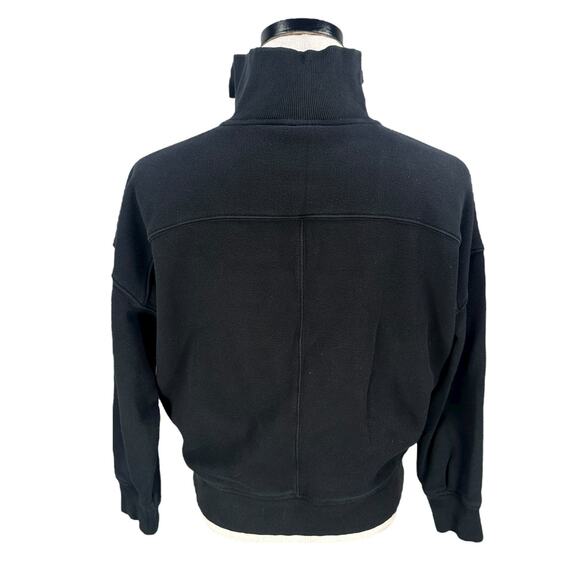 Athleta Cozy Karma 1/4 Zip Sweatshirt Women Small Black Long Sleeve Fleece Lined - Picture 2 of 10